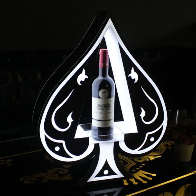 Customized Logo Rechargeable Color Flashing Armand de Brignac Champagne  Glorifier Display LED Ace of Spade VIP Bottle Presenter