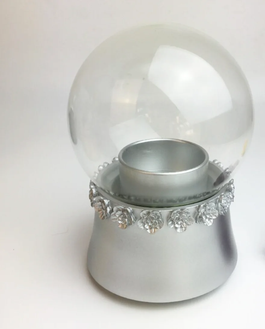 Display Glass Globe Dome with Rotating Resin Base
