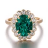 Bague en or 14 carats avec pierres précieuses de laboratoire