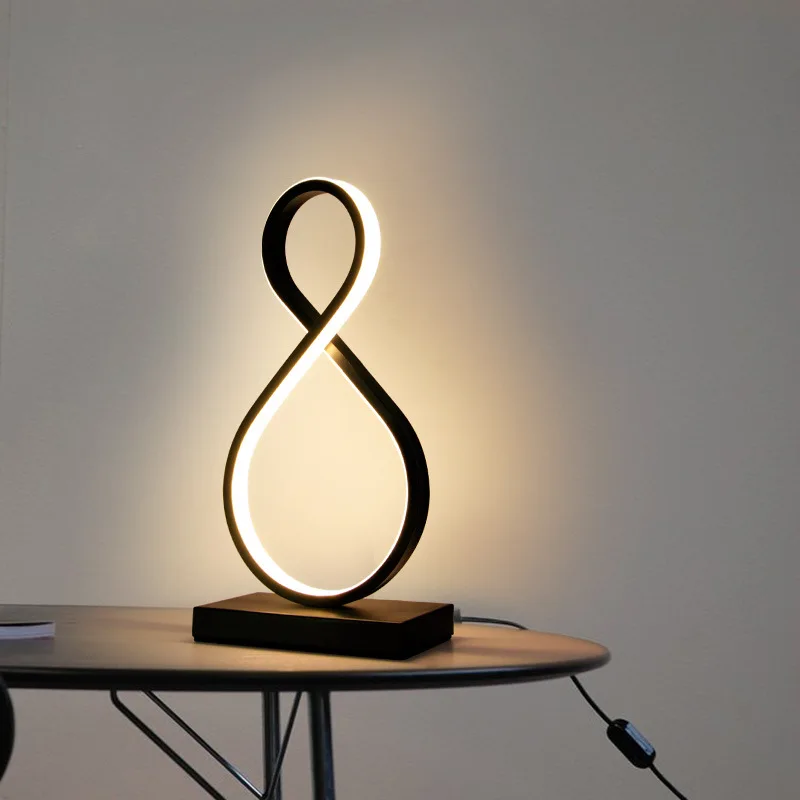 Factory Price Modern Simple Switch Type Spiral Bedside Light LED Reading Lighting Lamp Decorative Table Lamp