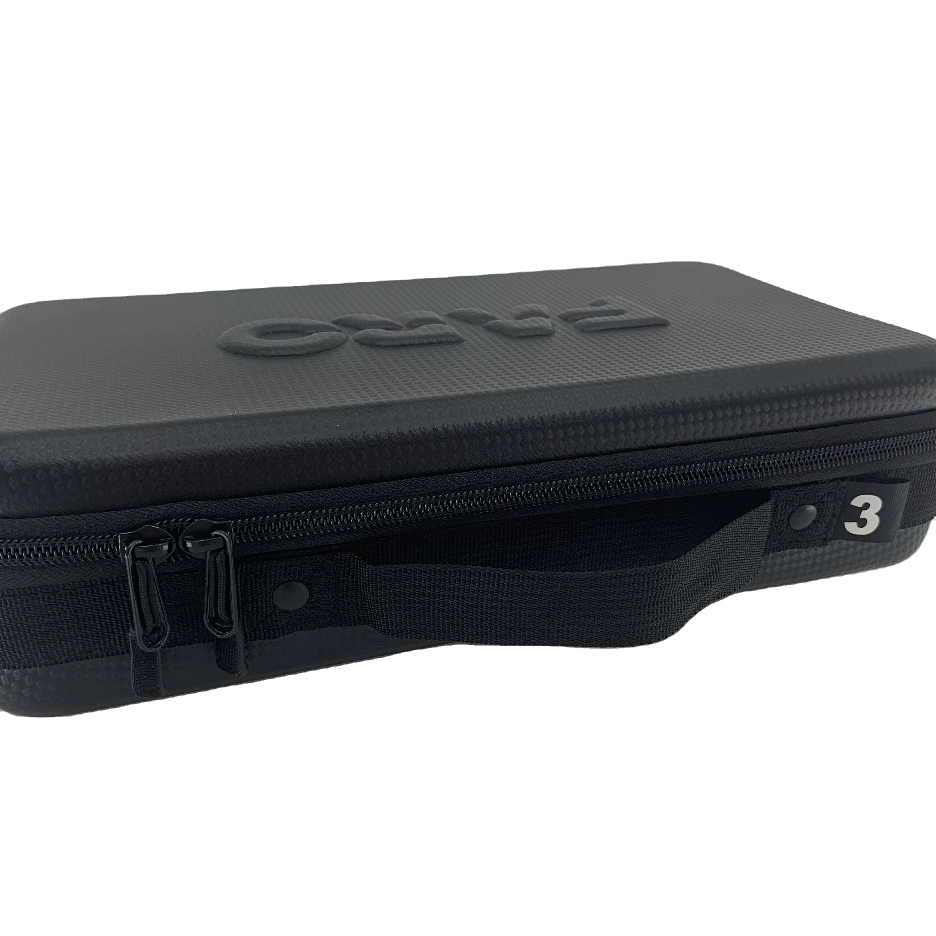 Manufacture Custom EVA Hard Foam Carbon Fiber PU Leather Battery Zipper Carry Case with EVA Cutting Inlay manufacture