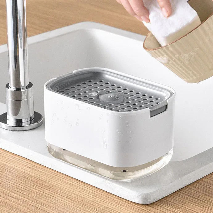 Press soap dispenser Kitchen sink Dishwashing liquid manual outlet box press extractor Dishwashing brush sponge soap box manufacture