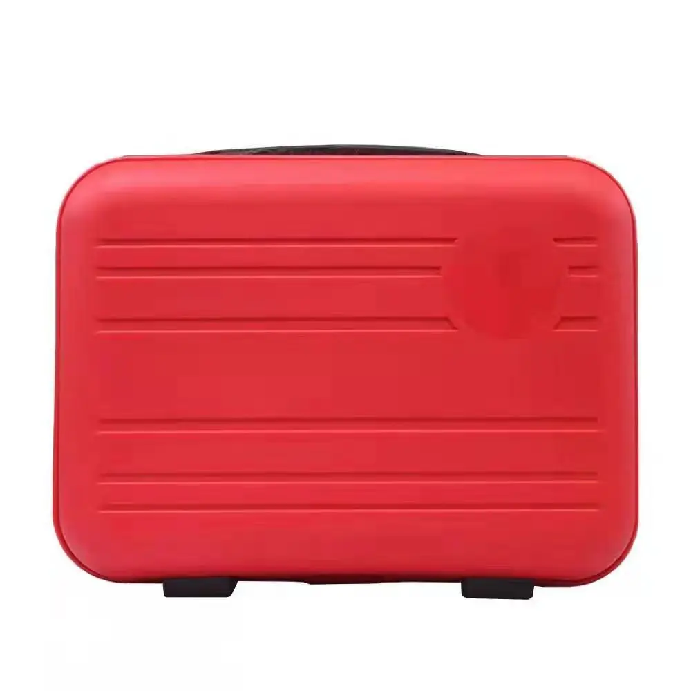Customizable 14-Inch Red Makeup Cosmetic Case Large Zipper Foldable Travel Friendly Universal Design Fashionable  Logo