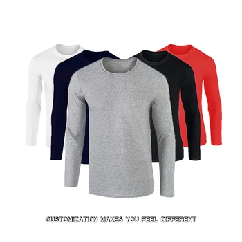 Fashion Cheap Custom Long Sleeve T Shirts Soft Cotton Long Sleeve T Shirt Designer Casual Male Long Sleeve T Shirt