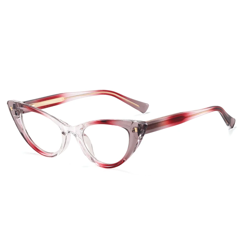 MS 97719 Women's Fashion PC Frame Prescription Glasses Big Cat Eye Design Block Blue Light Optical Eyeglasses TR90 Material