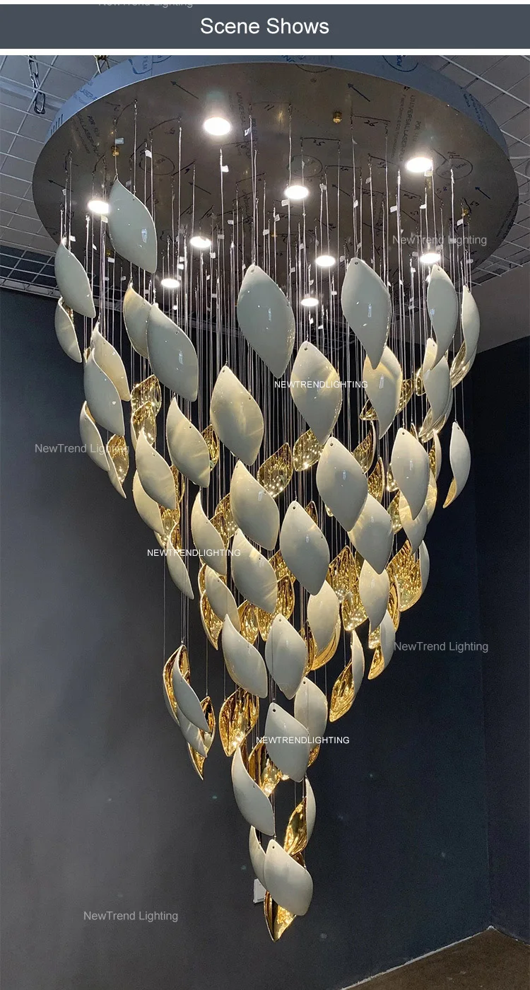 cpl 248 new style indoor decoration ceiling hanging lighting villa staircase custom led chandelier -4