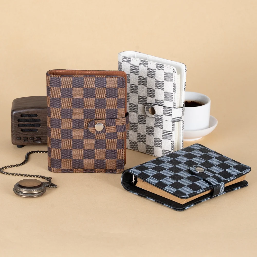 Stylish A6 Brown Checkered Budget Binder with Cash Envelopes and Sinking  Funds - Save in Style!