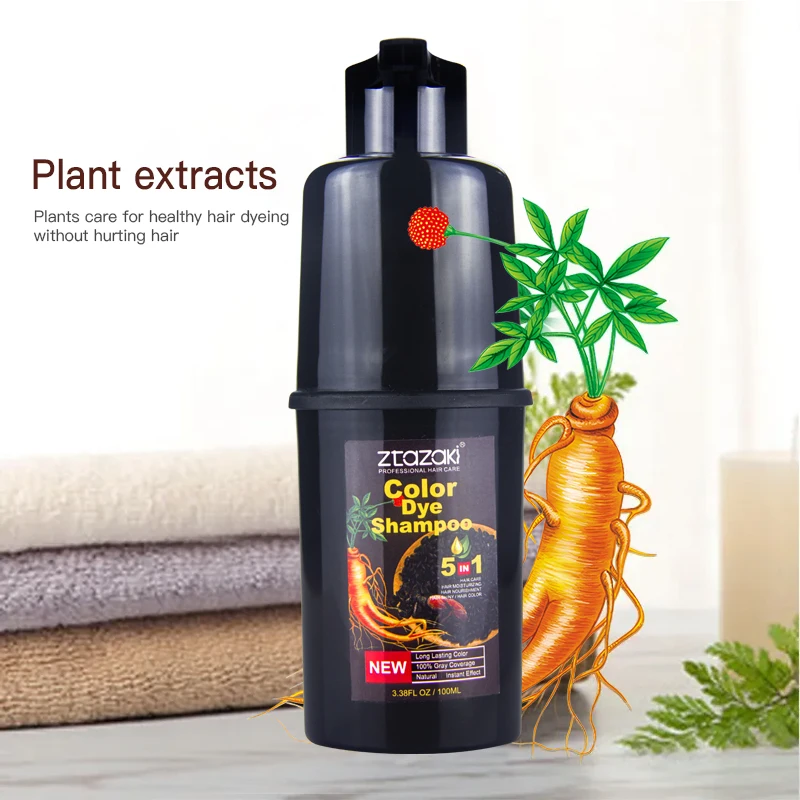 Ztazaki Natural Hair Dye Shampoo - 3-in-1 Brown Hair Color