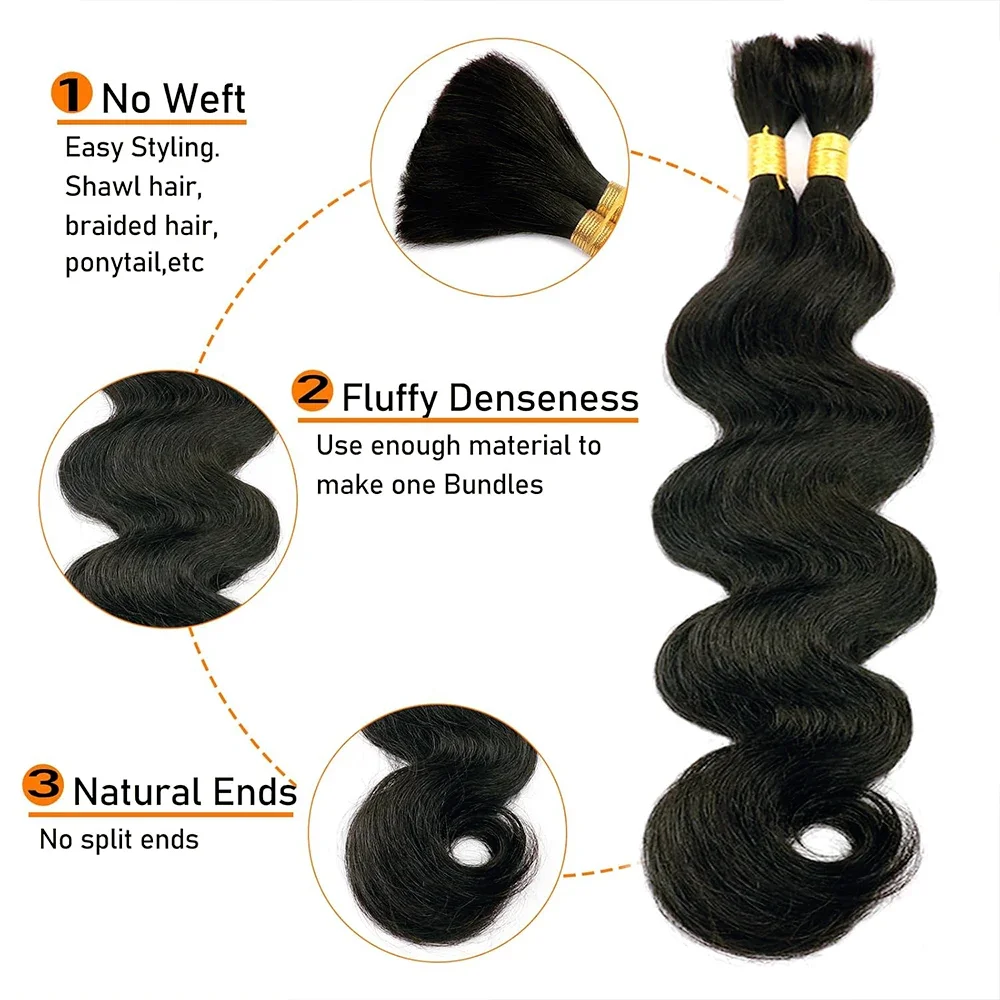 Extension per capelli veri ricci senza trama, per trecce umane, ondulate, sfuse_voghion.com