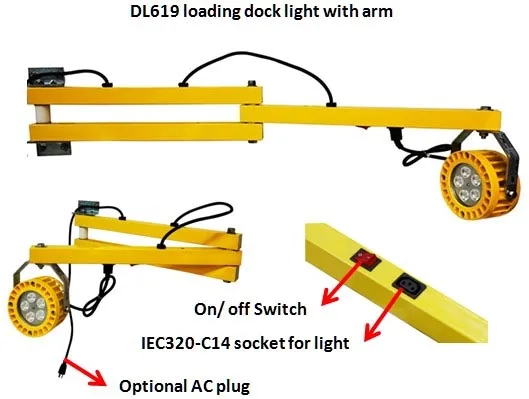5000K Loading Dock Lights With Flexible Arm For Warehouse 5