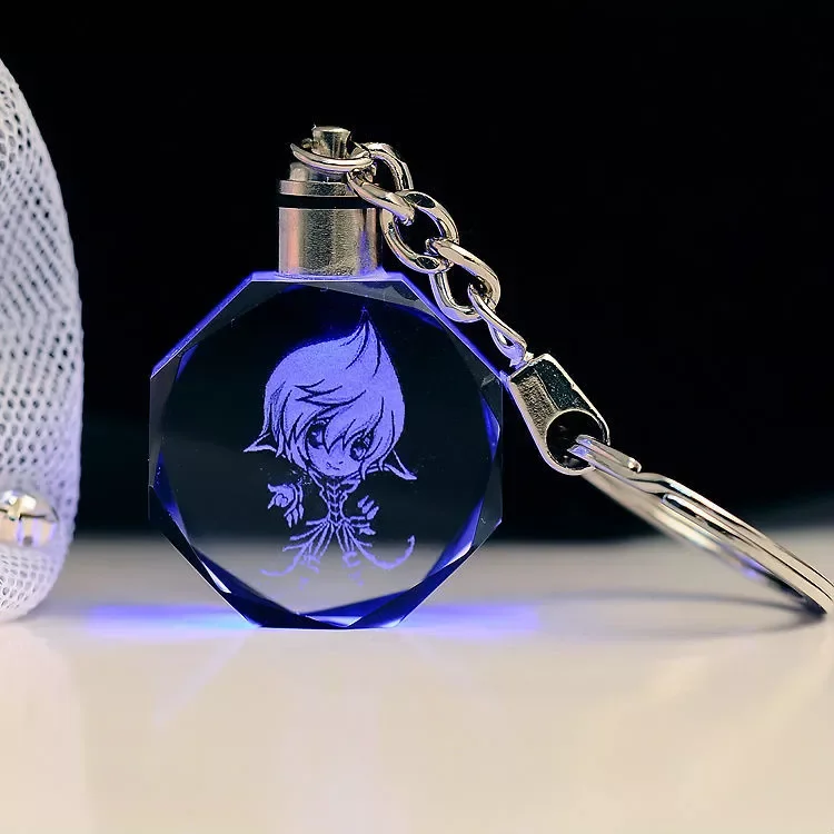 custom keychain New laser engrave crystal promotional  crystal keychain