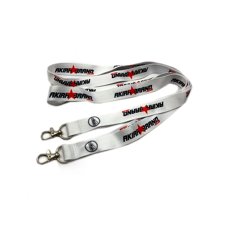 Custom Polyester Lanyards Full Color Printing Polyester Plain Adjustable Neck Lanyards with Logo Custom factory