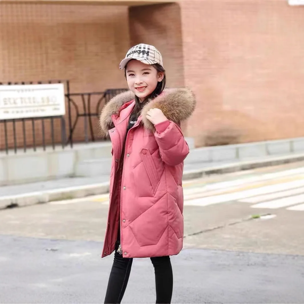 Cute Hooded Girls Winter Jacket Kids Quilted Coat, Oem