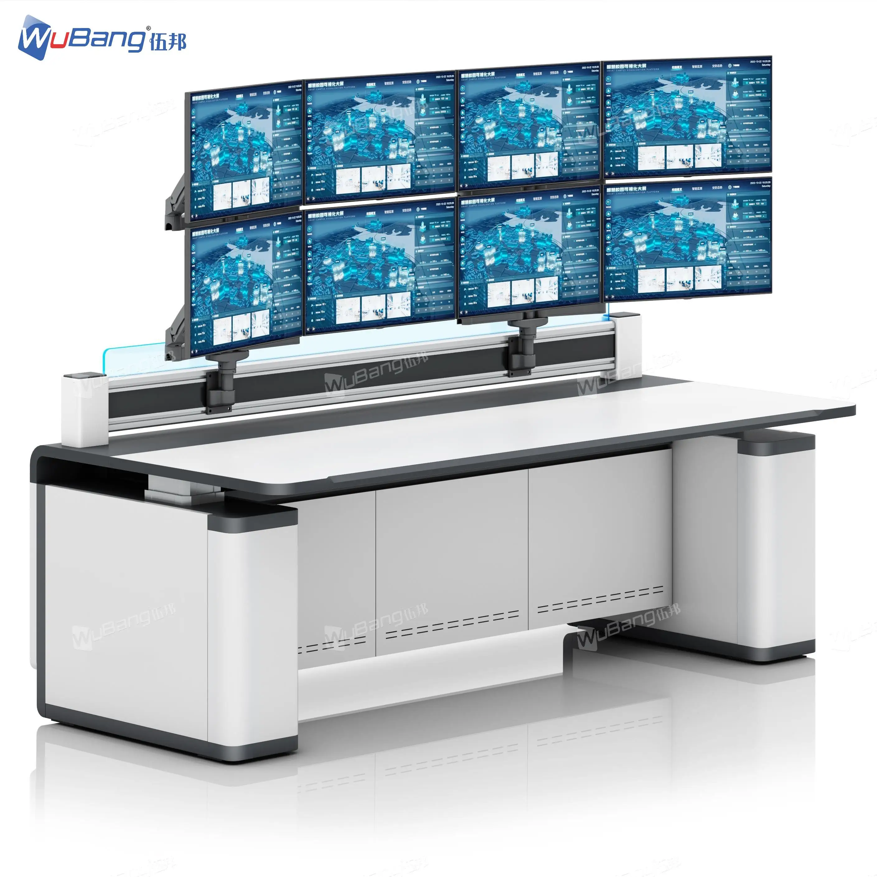 Workstation Rack Console Custom Operator Control Room Workstation Console Desk