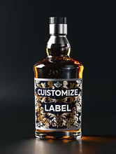 Factory Price Free Sample Custom Black Whisky Bottle Label