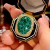open size White Gold Parra green ring