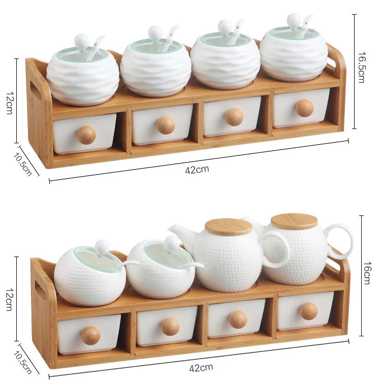 EcoFriendly Kitchen Set Biodegradable Disposable Food Stash Jar Container Bamboo Chopsticks Seasoning Spice Jar