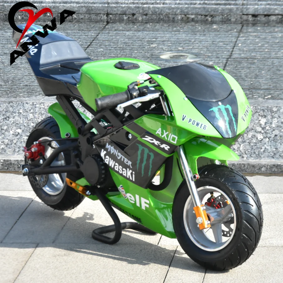 49CCポケットバイク｜最大速度35km/h、ディスクブレーキ装備、手動始動