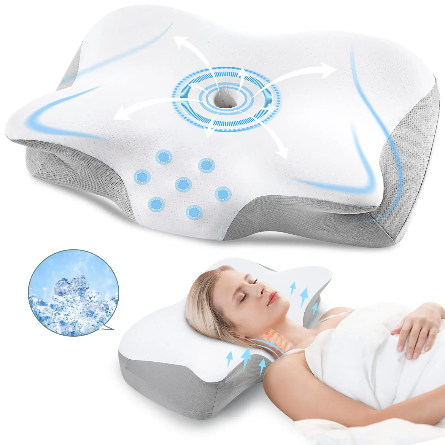 Hot Nature Ergonomic Cervical Pillow For Sleeping Orthopedic Support ...