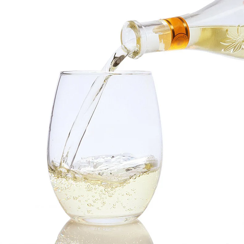 Custom Clear Stemless Egg-Shaped Red Wine Glass Cup Crystal Classic Vintage Minimalist Design Soda Lime Glass with Logo