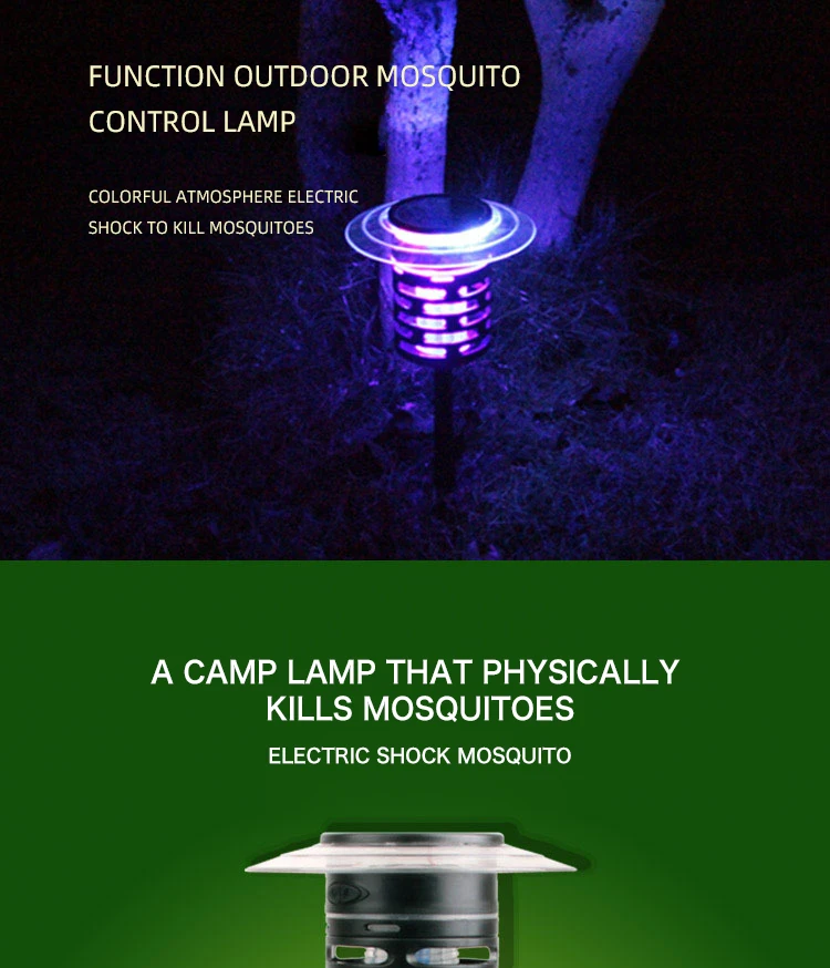 Type-c Rechargeable Bug Zapper RGB Ground Light Solar Mosquito Killer LED Garden Light details