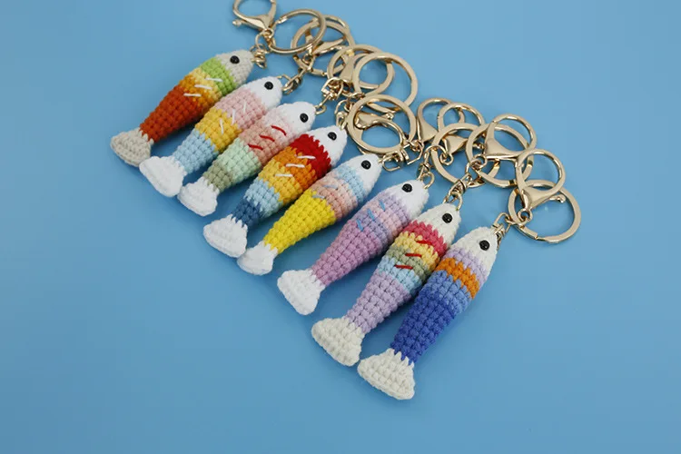 Handmade Crochet Fish Key Rings Fishing Key Ring