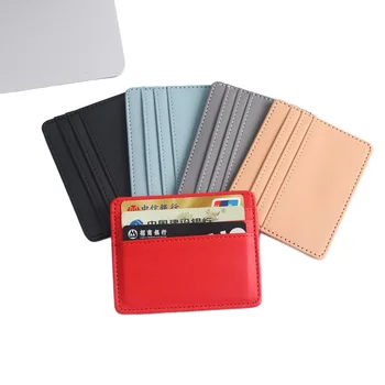 Ultra-Thin Elegant Unisex Mini PU Leather Wallet with Fashionable Bank Card Holder Convenient Accessory for Kids