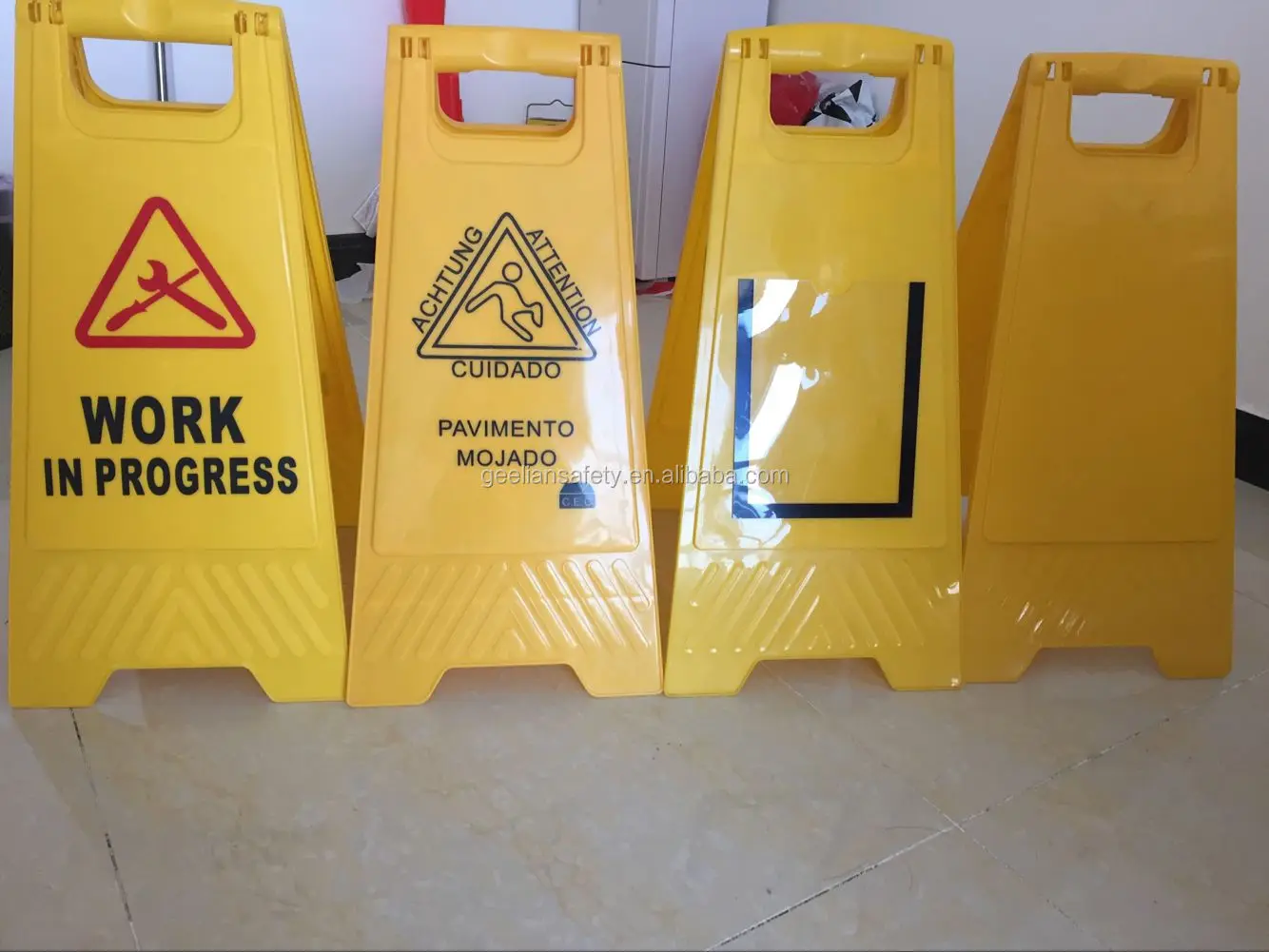 Customized Red Yellow Caution Wet Floor Sign/plastic Warning Sign ...