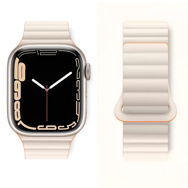 Hot Selling Item Magnetic Watchband Compatible With Apple Watch Band Thin Silicone Replacement Wristband Strong Magnet