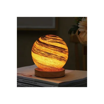 Romantic atmosphere bedside bedroom lamp decoration creative starry sky glass lamp LED table lamp Wandering Planet night light