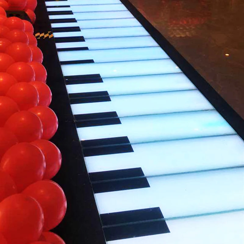 Interactive IP67 Waterproof RGB Color Changing Piano Led Dance Floor with Sound Giant Floor Piano Tiles for Kids