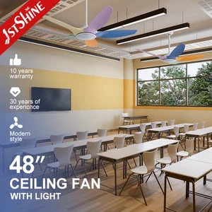1stshine LED Ceiling Fan Silent Low Noise 5 Blades 48 Inches Colorful Ceiling Fan with 6 Speeds Remote Control