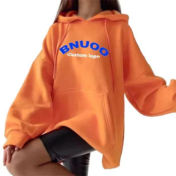 Big Logo Letter Fashion Printed Thickened Long-Sleeved Loose Oversize Hoodies Sweatshirt For Women
