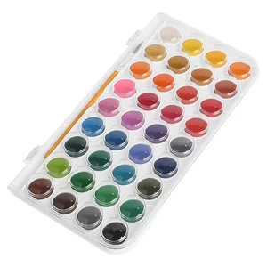 36-Color Watercolor Paint Pan Set with Brushes for Beginners Kids and Artists to Paint on Canvas and Paper