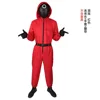 Mono rojo de juego de calamar [mono, guantes, cinturón]