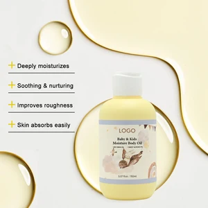 Custom Logo Natural Deeply Hydration Rice Starch Soothing Nurturing Gentle Baby and Kids Moisture Body Oil With Vitamin E