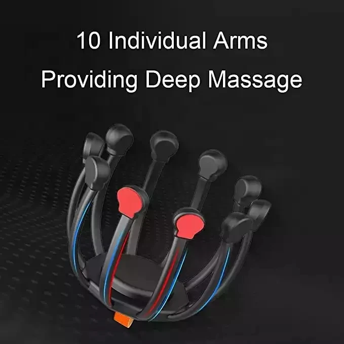 New Design Automatic 10 Motors Electric Vibrating Head Massager Cordless Portable Head Massager