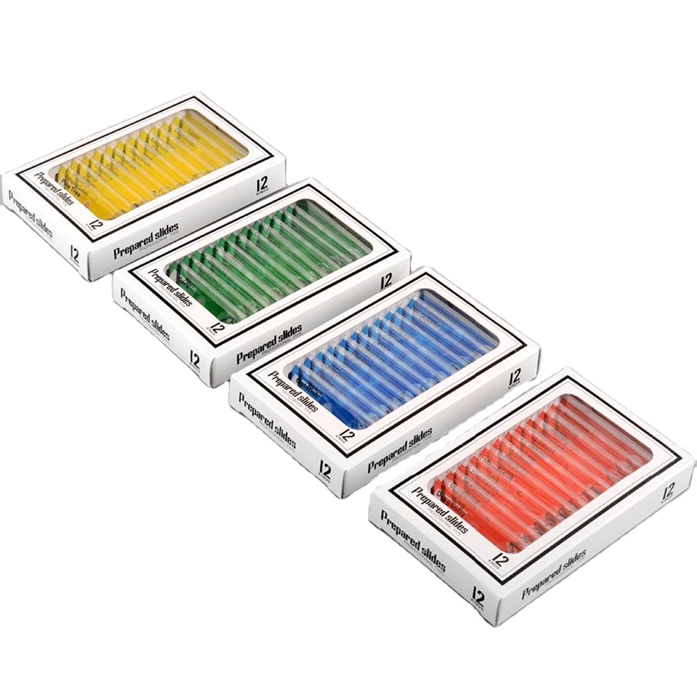 Набор пластиковых слайдов для микроскопа, 1 коробка из 12 шт.