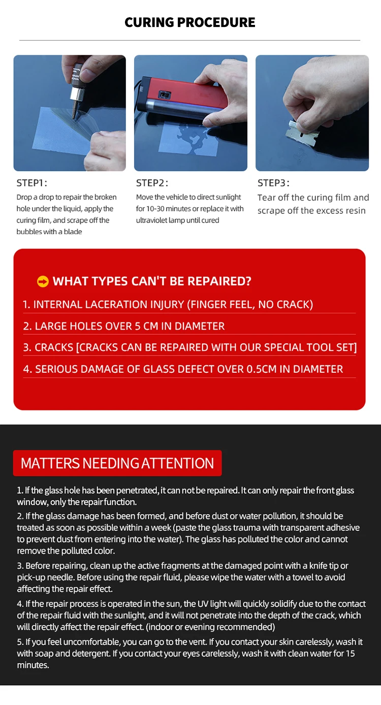 Windshield Repair Kit Automotive Glass Nano Repair Fluid Car Window