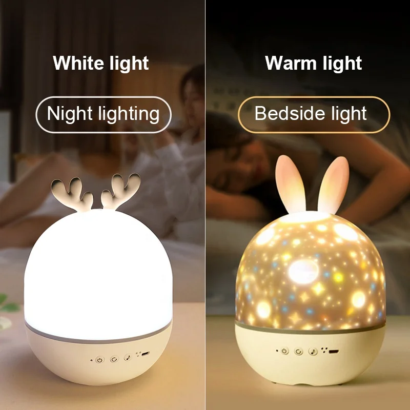 Custom Cute Elf Projection Lamp Rotating Ocean Christmas Birthday Party Atmosphere Star Projector for Baby Night Light