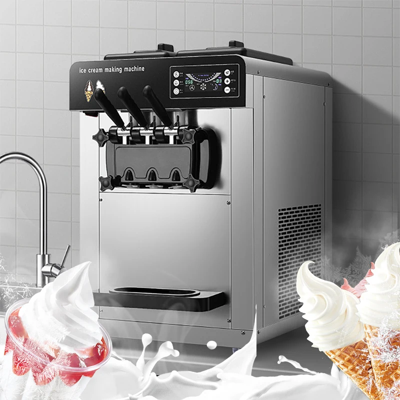 D Selbst Reinigende Eis Creme Maschine Kommerziell Soft Serve Italienische Eismaschine Kleine Eismaschine 3 Geschmacks Richtungen Kommerziell Groß