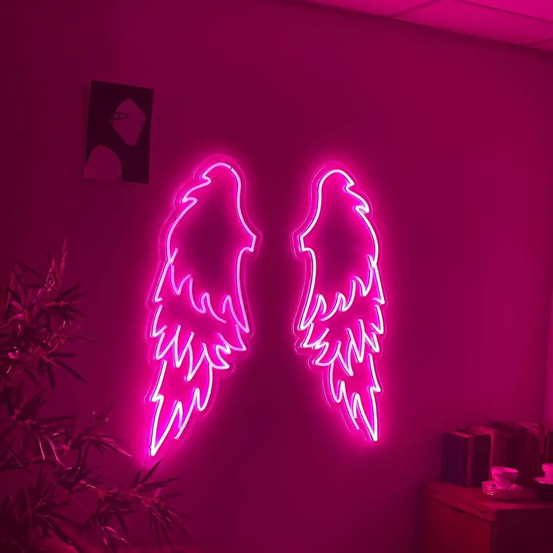 Multiple Style Angel Wings Sign Free Design Led Flex Light Letter Light Custom Led Neon Sign Angel Wing for Home Bar Party Gift
