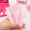 Set de brochas de maquillaje de viaje rosa