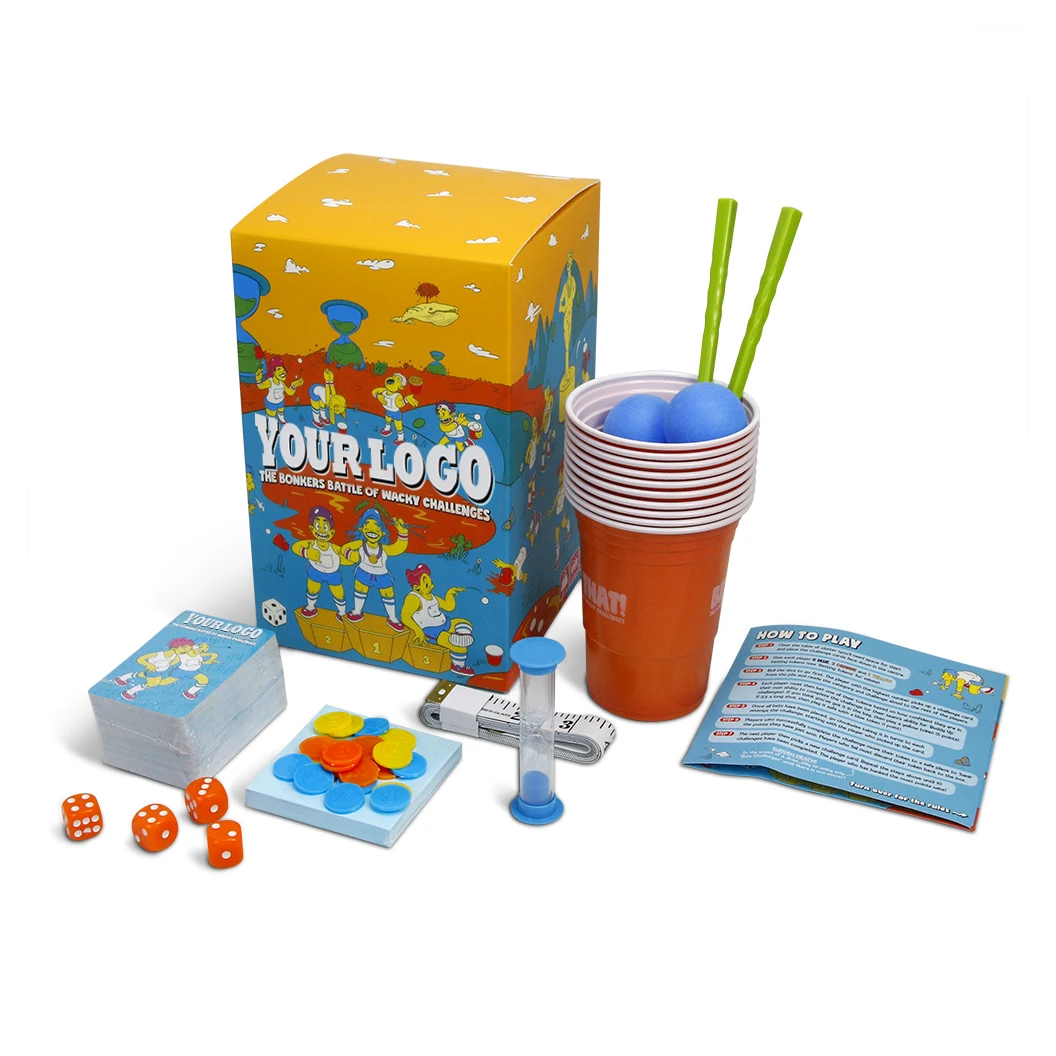 Оптовая продажа, настольные кости с песочным таймером, семейная бумажная Складная Настольная игра для путешествий, карточки для детей, веселая настольная игра на заказ