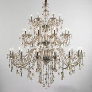 Lobby Villa Hanging Luxury Glass Candle Crystal Classic Maria Theresa Crystal Chandelier for Hotel