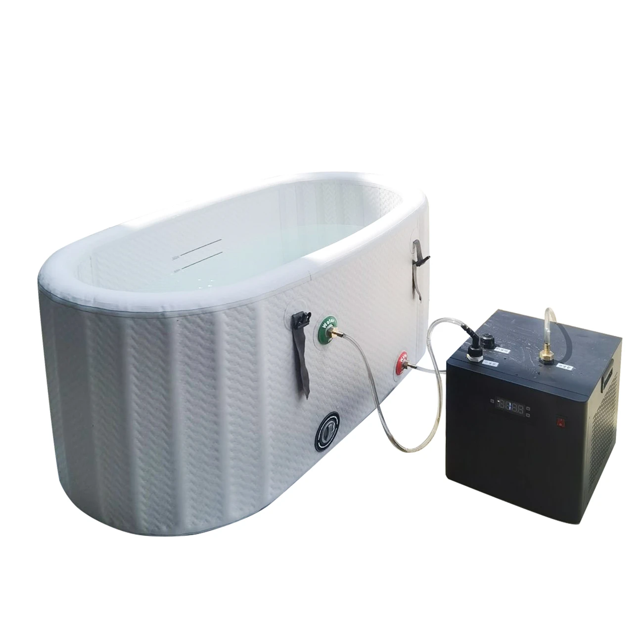 Customize Grey Drop Stitch Fabric Inflatable Ice Bath Tub  Plunge for Health Recovery
