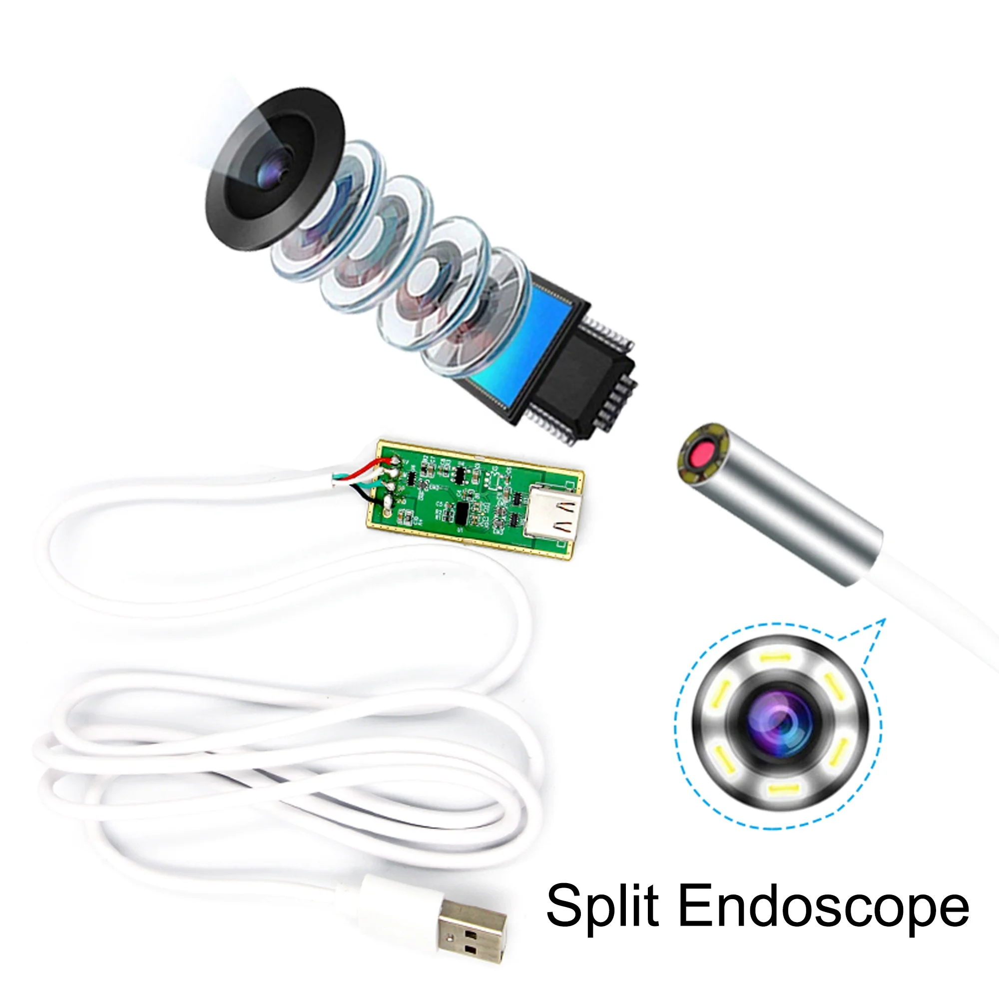 Usb Medical Endoscope Adjustable Focal Length Module 3.9mm Small Macro