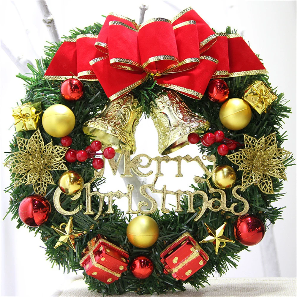 20/30/40cm handmade christmas wreath festive garland simulation, christmas wreath decorative, christmas decoration wreath