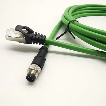 Profinet Cable Ethernet CAT5E Cable 8MM M8 4Way Male to RJ45 Cable 1m/2m/3m/5m