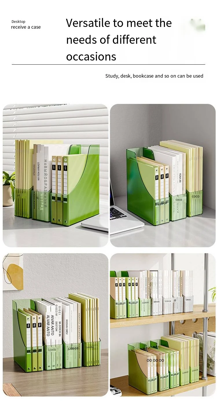 Desktop transparent File Rack Storage box Book Desk Shelving Bookshelf Bookstand Office desk file box manufacture